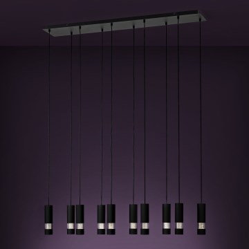 Eglo - LED Pakabinamas sietynas 10xGU10/4,6W/230V juoda