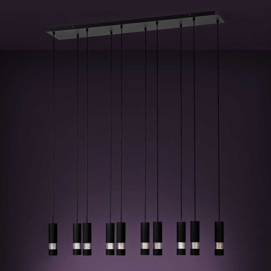 Eglo - LED Pakabinamas sietynas 10xGU10/4,6W/230V juoda