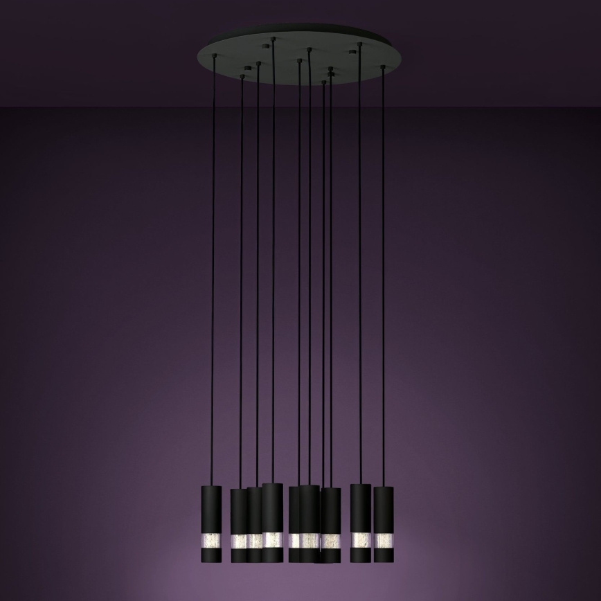 Eglo - LED Pakabinamas sietynas 10xGU10/4,6W/230V juoda