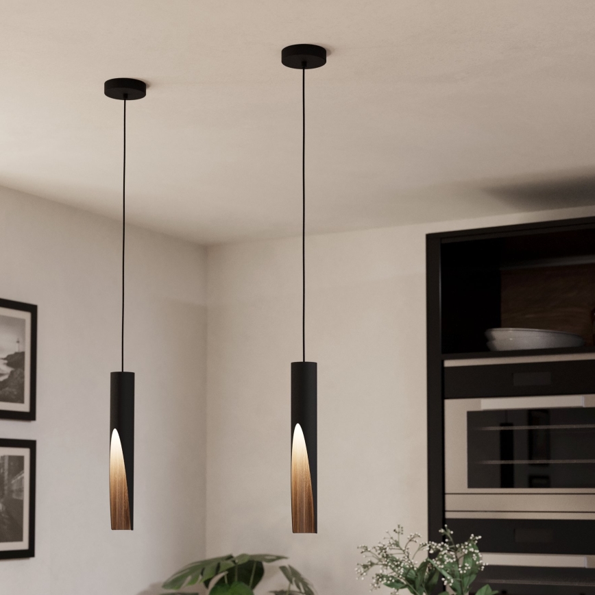 Eglo - LED Pakabinamas sietynas 1xGU10/4,5W/230V 3000K juoda/ruda