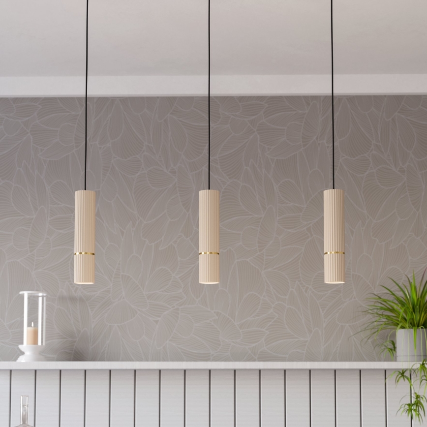 Eglo - LED Pakabinamas sietynas 3xGU10/5W/230V 3000K smėlio spalva