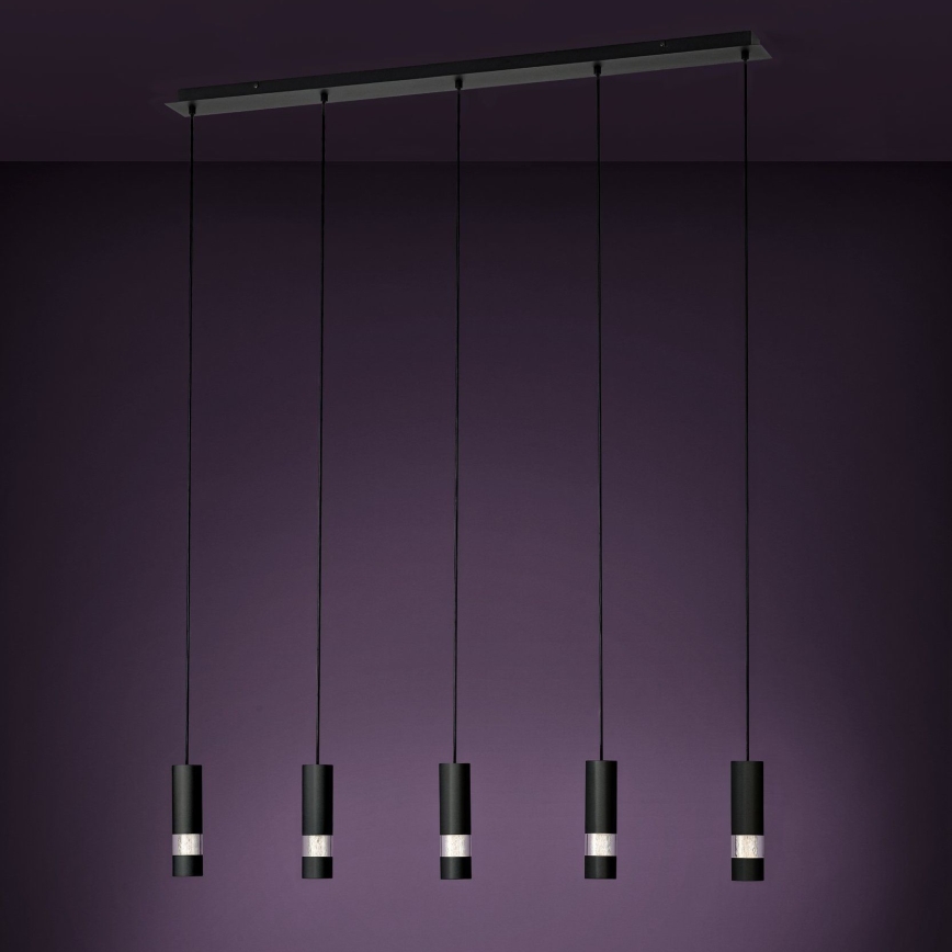 Eglo - LED Pakabinamas sietynas 5xGU10/4,6W/230V juoda