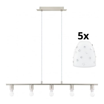 Eglo - LED Pakabinamas sietynas MY CHOICE 5xE14/4W/230V matinis chromas/balta
