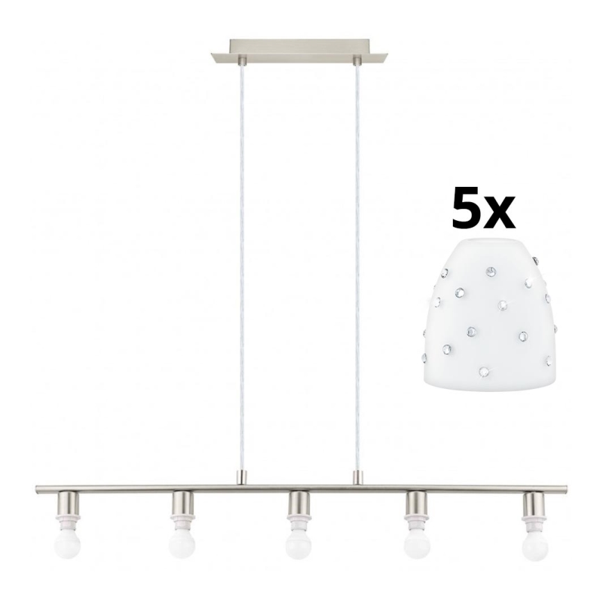 Eglo - LED Pakabinamas sietynas MY CHOICE 5xE14/4W/230V matinis chromas/balta
