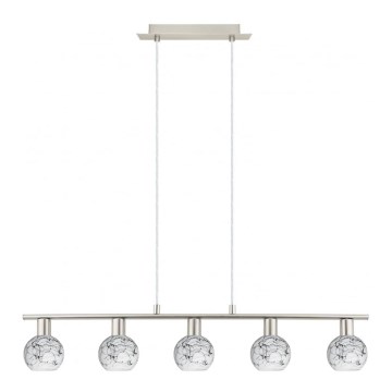 Eglo - LED Pakabinamas sietynas MY CHOICE 5xE14/4W/230V matinis chromas/balta/juoda