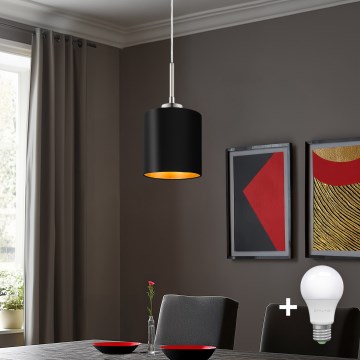 Eglo - LED Pakabinamas sietynas TUNJA 1xE27/60W/230V juoda