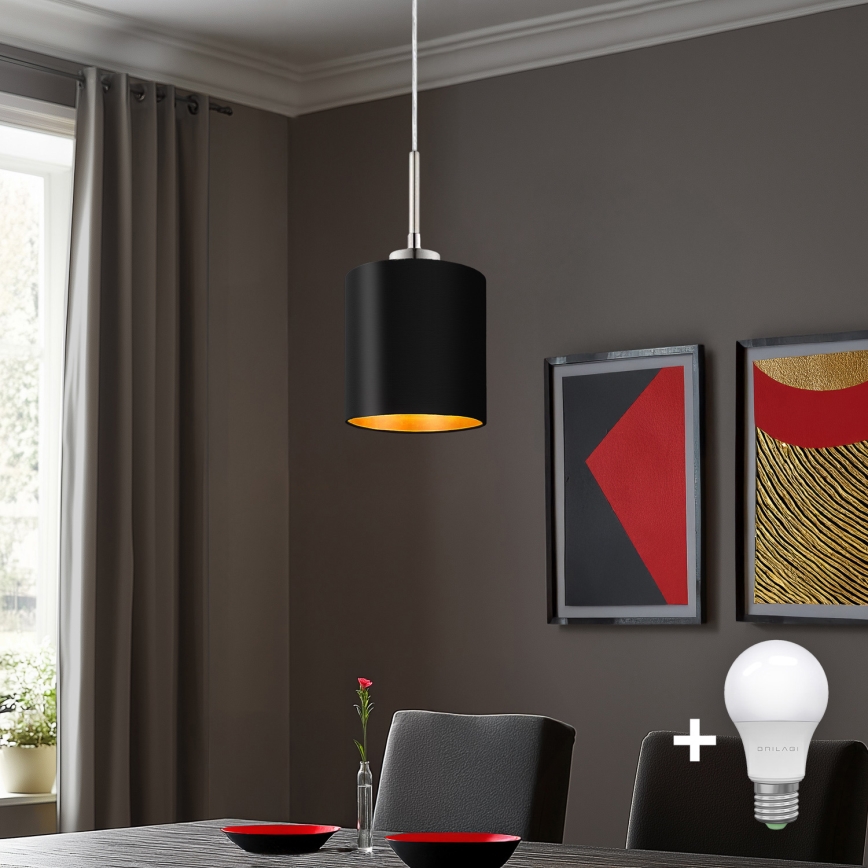 Eglo - LED Pakabinamas sietynas TUNJA 1xE27/60W/230V juoda