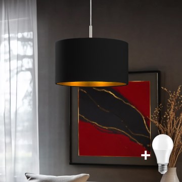 Eglo - LED Pakabinamas sietynas TUNJA 1xE27/60W/230V juoda