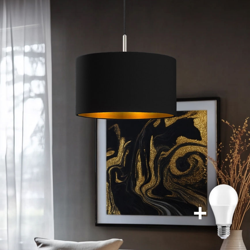 Eglo - LED Pakabinamas sietynas TUNJA 1xE27/60W/230V juoda