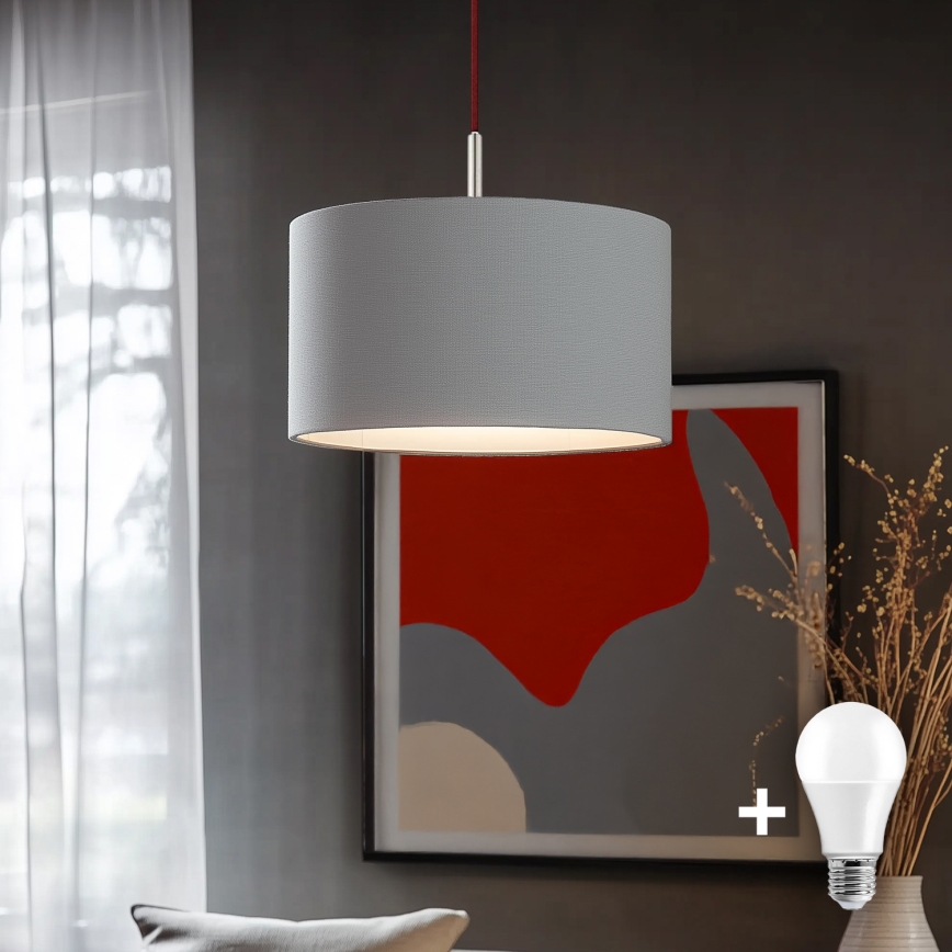 Eglo - LED Pakabinamas sietynas TUNJA 1xE27/60W/230V pilka