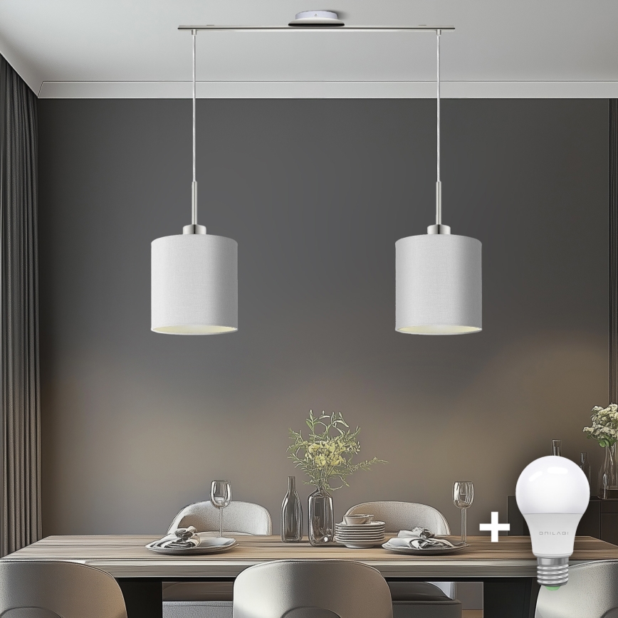 Eglo - LED Pakabinamas sietynas TUNJA 2xE27/60W/230V balta
