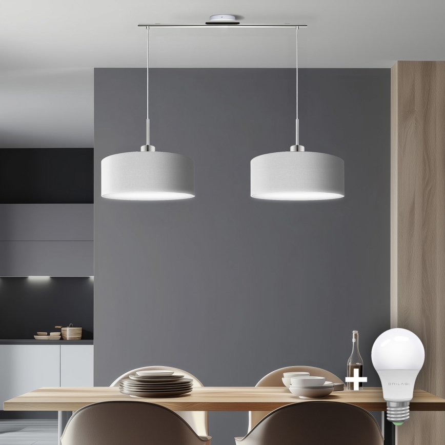 Eglo - LED Pakabinamas sietynas TUNJA 2xE27/60W/230V balta