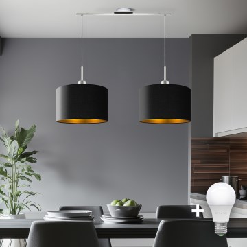 Eglo - LED Pakabinamas sietynas TUNJA 2xE27/60W/230V juoda