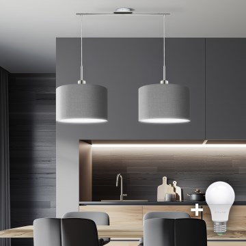 Eglo - LED Pakabinamas sietynas TUNJA 2xE27/60W/230V pilka