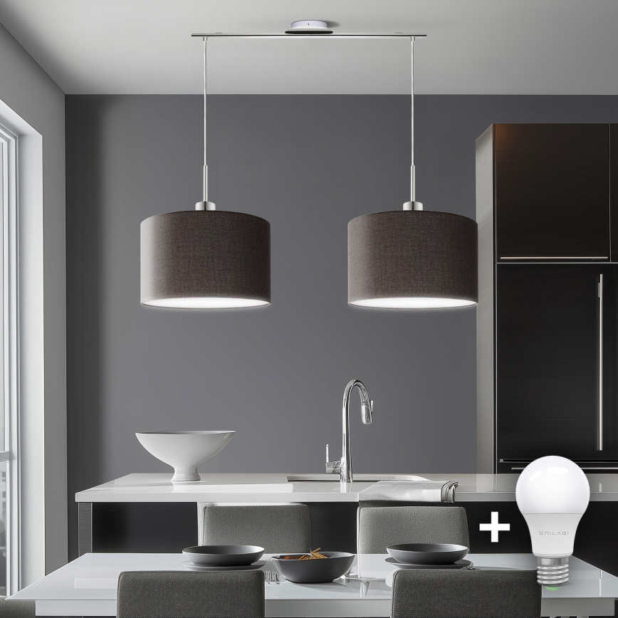 Eglo - LED Pakabinamas sietynas TUNJA 2xE27/60W/230V ruda