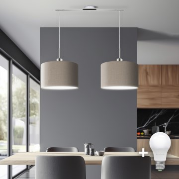 Eglo - LED Pakabinamas sietynas TUNJA 2xE27/60W/230V taupe