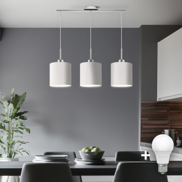 Eglo - LED Pakabinamas sietynas TUNJA 3xE27/60W/230V balta
