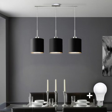 Eglo - LED  Pakabinamas sietynas TUNJA 3xE27/60W/230V juoda
