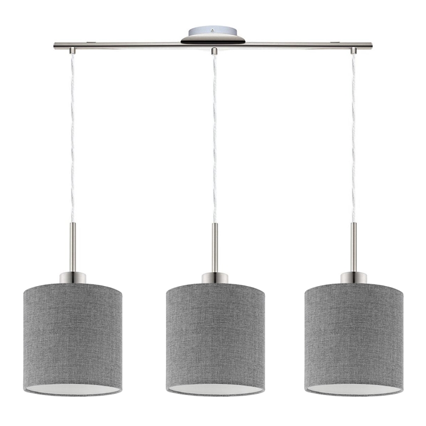 Eglo - LED Pakabinamas sietynas TUNJA 3xE27/60W/230V pilka