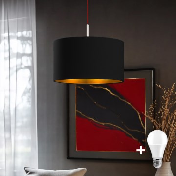 Eglo - LED Pakabinamas šviestuvas ant laido TUNJA 1xE27/60W/230V juodas