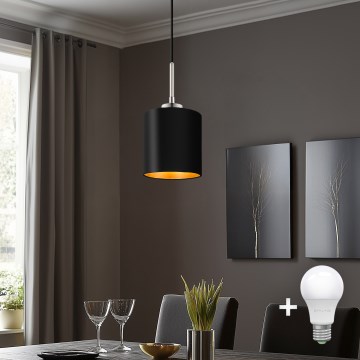 Eglo - LED Pakabinamas šviestuvas ant laido TUNJA 1xE27/60W/230V juodas