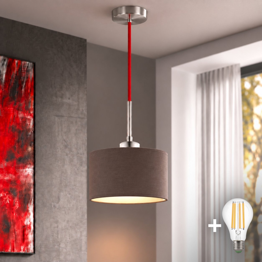 Eglo - LED pakabinamas šviestuvas ant laido TUNJA 1xE27/60W/230V skersmuo 20 cm ruda/raudona