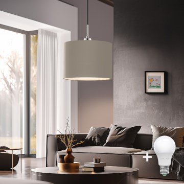 Eglo - LED Pakabinamas šviestuvas ant laido TUNJA 1xE27/60W/230V taupe