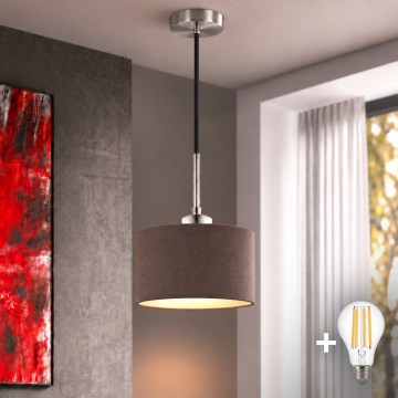 Eglo - LED pakabinamas šviestuvas ant laido TUNJA 1xE27/60W/230V Ø 20 cm ruda/juoda