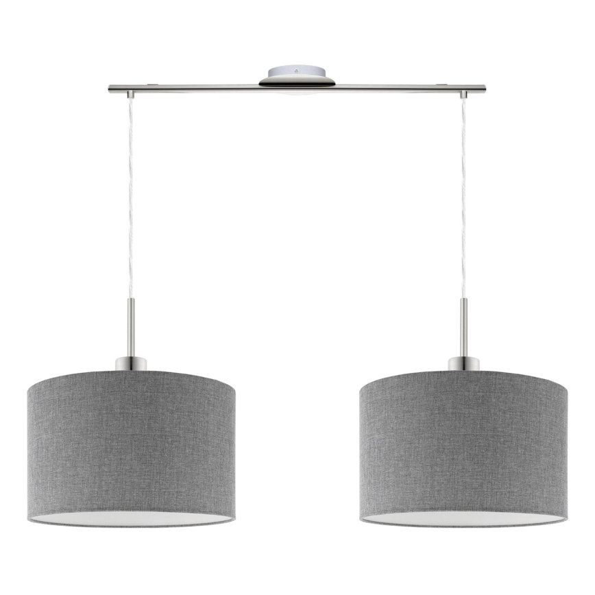 Eglo - LED Lubų šviestuvas ant laido TUNJA 2xE27/60W/230V pilka