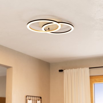 Eglo - LED Pritemdomas lubinis šviestuvas 2xLED/16W/230V 2700-6500K smėlio spalva/juoda ZigBee