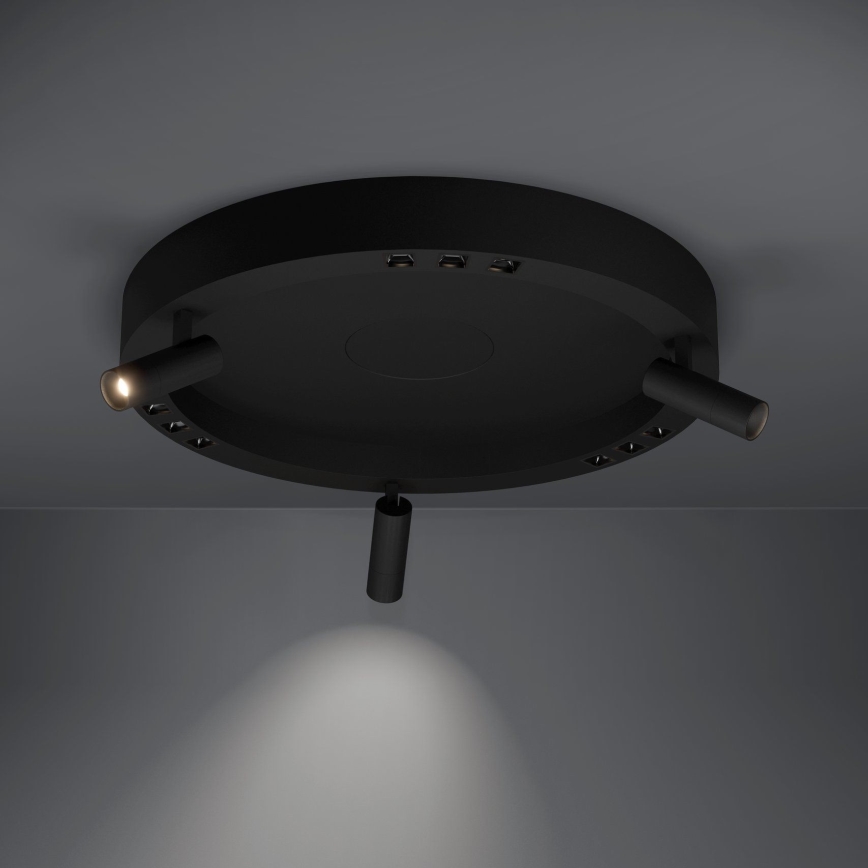 Eglo - LED Pritemdomas lubinis šviestuvas 3xLED/8W/230V + 3xLED/8,5W 3000K juoda + nuotolinio valdymo pultas