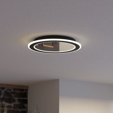 Eglo - LED Pritemdomas lubinis šviestuvas LED/20W/230V 2700-6500K juoda + nuotolinio valdymo pultas
