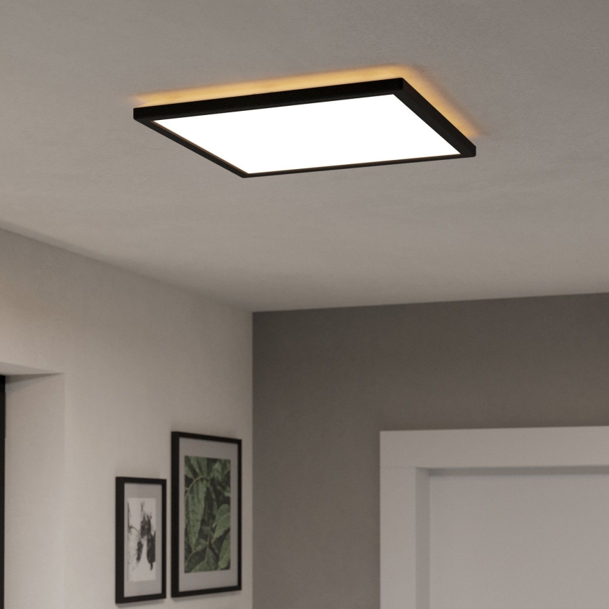 Eglo - LED pritemdomas lubinis vonios šviestuvas LED/17,6W/230V 2700-6500K 39x39 cm IP44 juoda + nuotolinio valdymo pultas