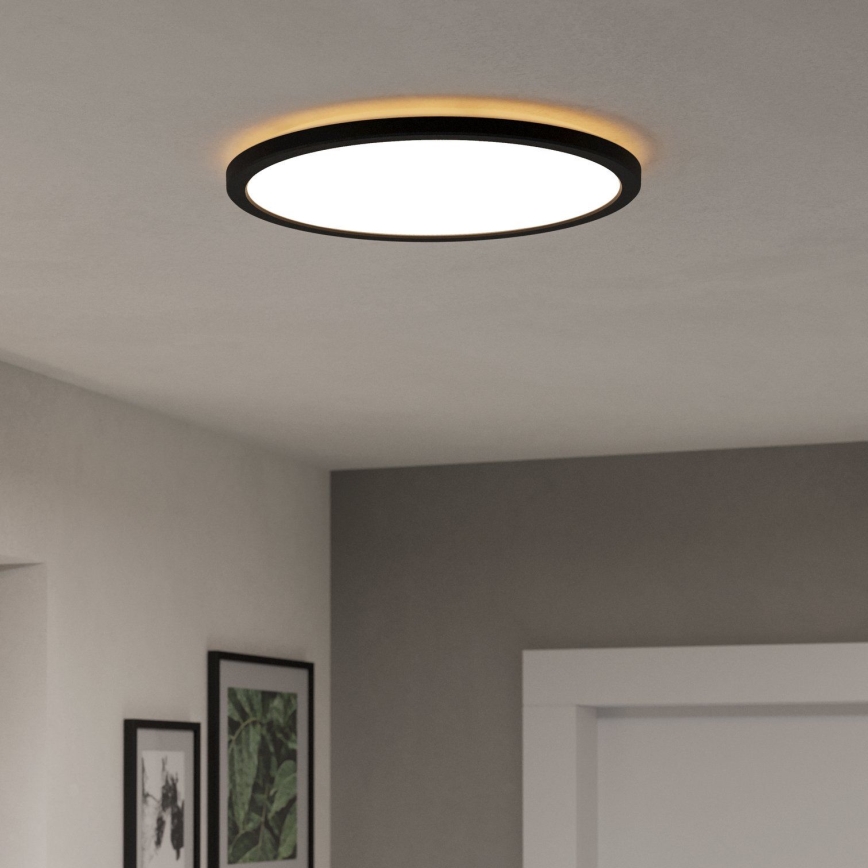 Eglo - LED pritemdomas lubinis vonios šviestuvas LED/18,5W/230V 2700-6500K diametras 38,9 cm IP44 juoda + nuotolinio valdymo pultas