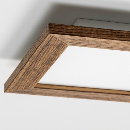 Eglo - LED Reguliuojama ant pagrindo montuojama panelė SALOBRENA 2 WOOD LED/16W/230V 4000K 34x34 cm ruda