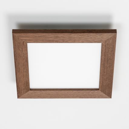 Eglo - LED Reguliuojama ant pagrindo montuojama panelė SALOBRENA 2 WOOD LED/16W/230V 4000K 34x34 cm tamsiai ruda