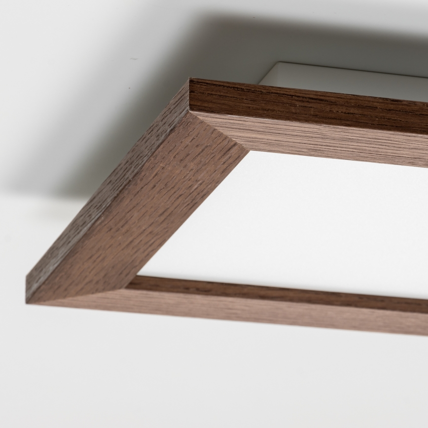 Eglo - LED Reguliuojama ant pagrindo montuojama panelė SALOBRENA 2 WOOD LED/16W/230V 4000K 34x34 cm tamsiai ruda