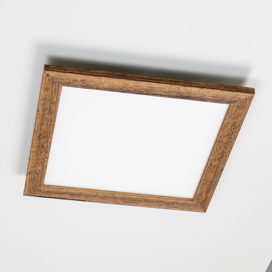Eglo - LED Reguliuojama ant pagrindo montuojama panelė SALOBRENA 2 WOOD LED/25W/230V 4000K 49,5x49,5 cm ruda