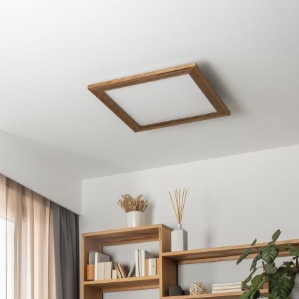 Eglo - LED Reguliuojama ant pagrindo montuojama panelė SALOBRENA 2 WOOD LED/25W/230V 4000K 49,5x49,5 cm ruda