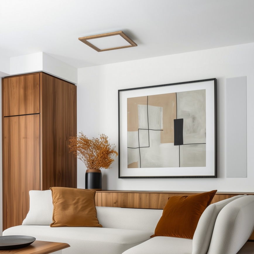 Eglo - LED Reguliuojama ant pagrindo montuojama panelė SALOBRENA 2 WOOD LED/25W/230V 4000K 49,5x49,5 cm ruda