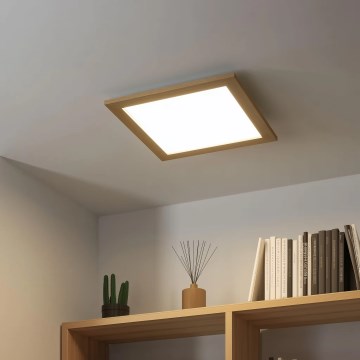 Eglo - LED Reguliuojama ant pagrindo montuojama panelė SALOBRENA 2 WOOD LED/25W/230V 4000K 49,5x49,5 cm ruda