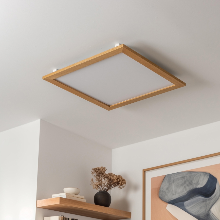 Eglo - LED Reguliuojama ant pagrindo montuojama panelė SALOBRENA-CL WOOD LED/31W/230V 2700-6500K 64x64 cm ruda