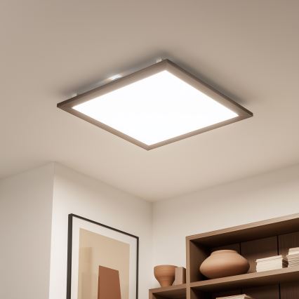 Eglo - LED Reguliuojama ant pagrindo montuojama panelė SALOBRENA-CL WOOD LED/31W/230V 2700-6500K 64x64 cm tamsiai ruda