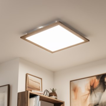 Eglo - LED Reguliuojama ant pagrindo montuojama panelė SALOBRENA-CL WOOD LED/31W/230V 2700-6500K 64x64 cm ruda