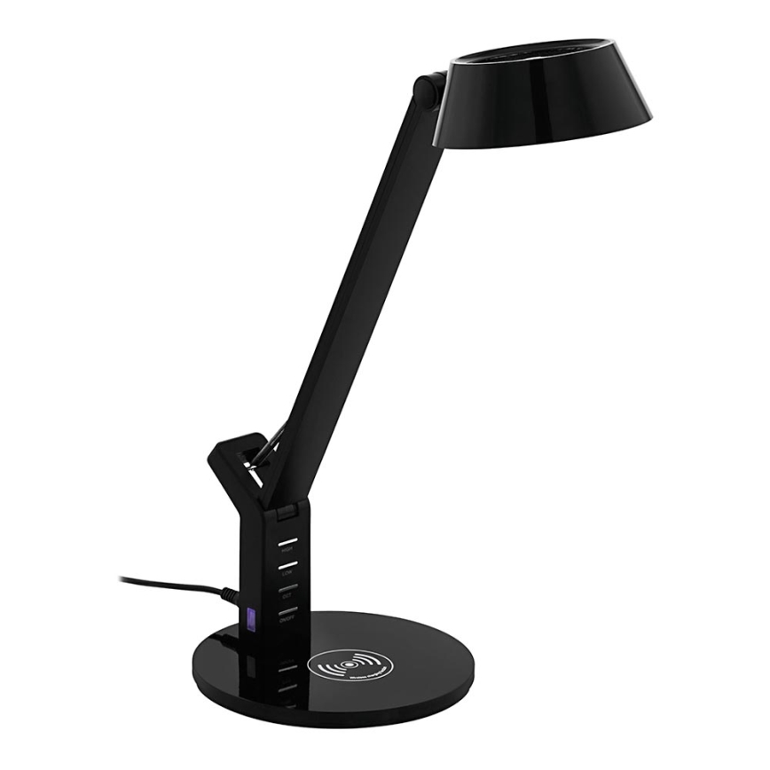 Eglo - LED Reguliuojama jutiklinė stalinė lempa su belaidžiu įkrovimu BANDERALO LED/4,8W/230V juoda