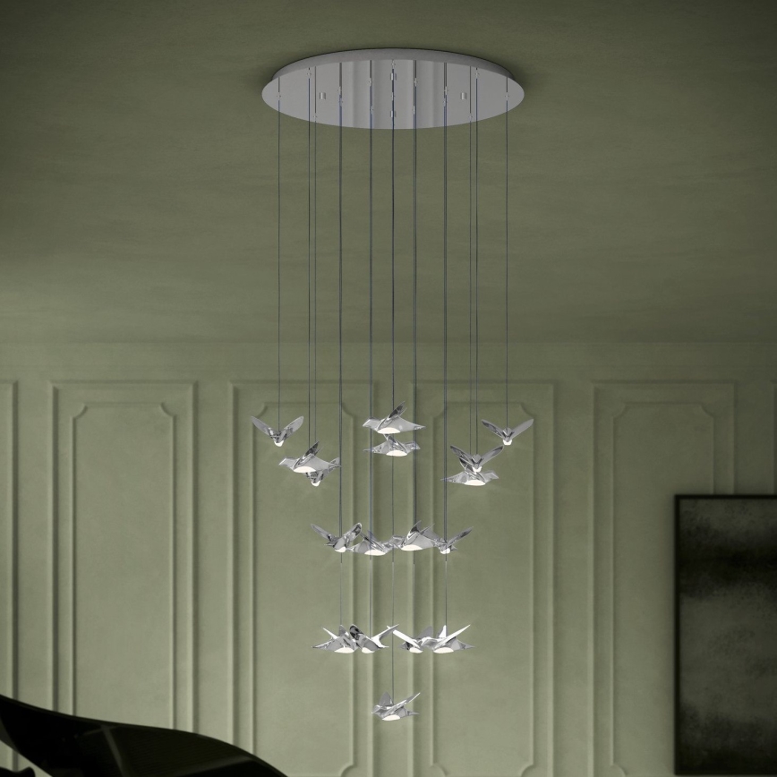Eglo - LED Reguliuojamas pakabinamas sietynas 17xLED/3W/230V 3000K blizgus chromas