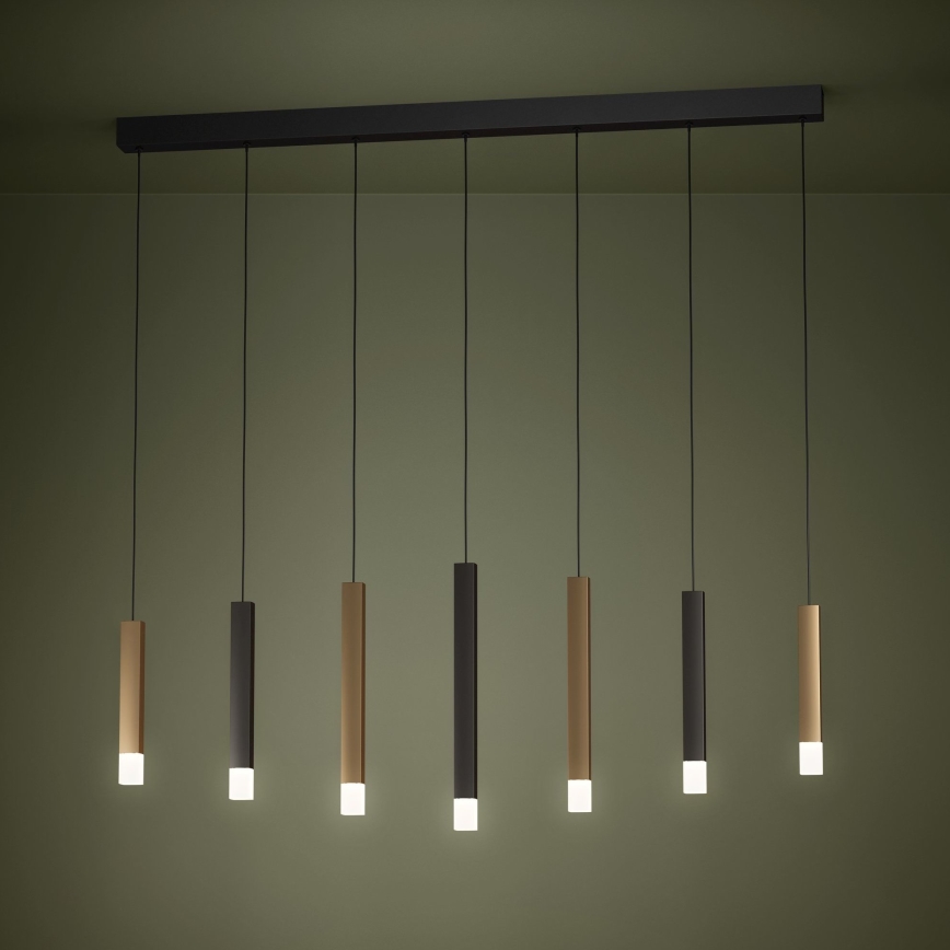 Eglo - LED Reguliuojamas pakabinamas sietynas 7xLED/3,1W/230V 3000K antracitas/auksas