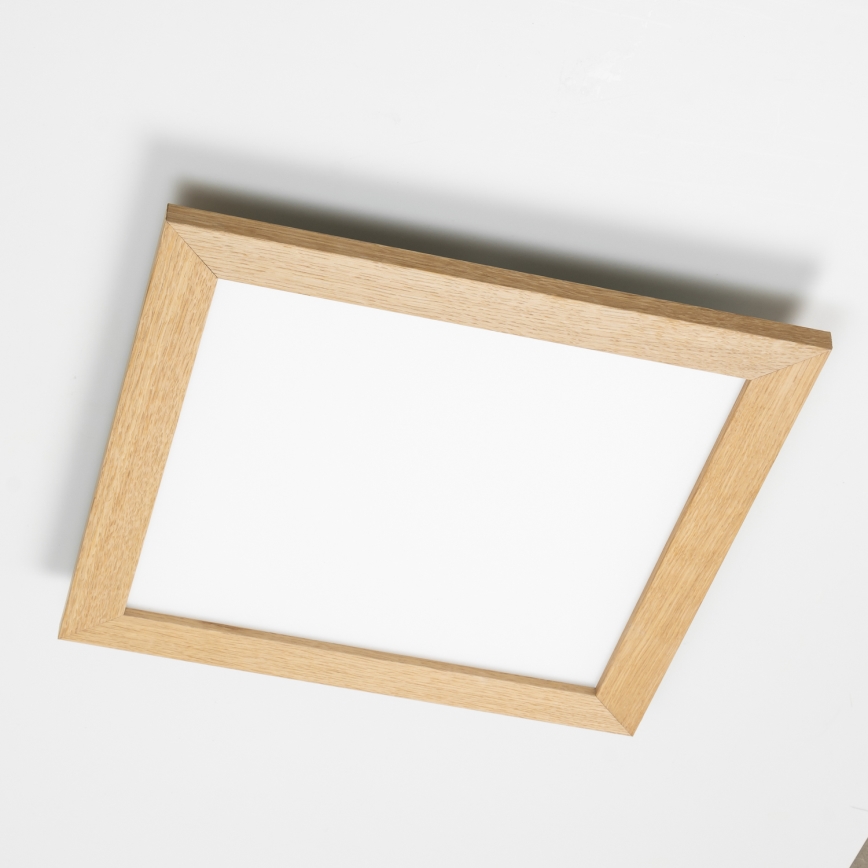 Eglo - LED RGB dimeriuojamas paviršiui montuojamas panelis SALOBRENA-C WOOD LED/40W/230V 2700-6500K 49,5x49,5 cm ruda + nuotolinis valdymas