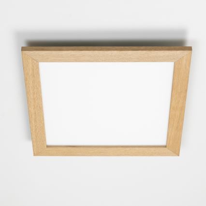 Eglo - LED RGB dimeriuojamas paviršiui montuojamas panelis SALOBRENA-C WOOD LED/40W/230V 2700-6500K 49,5x49,5 cm ruda + nuotolinis valdymas