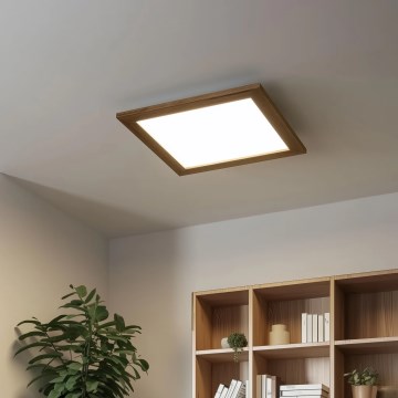 Eglo - LED RGB Reguliuojama ant pagrindo montuojama panelė SALOBRENA-C WOOD LED/24W/230V 2700-6500K 49,5x49,5 cm ruda + nuotolinio valdymo pultas